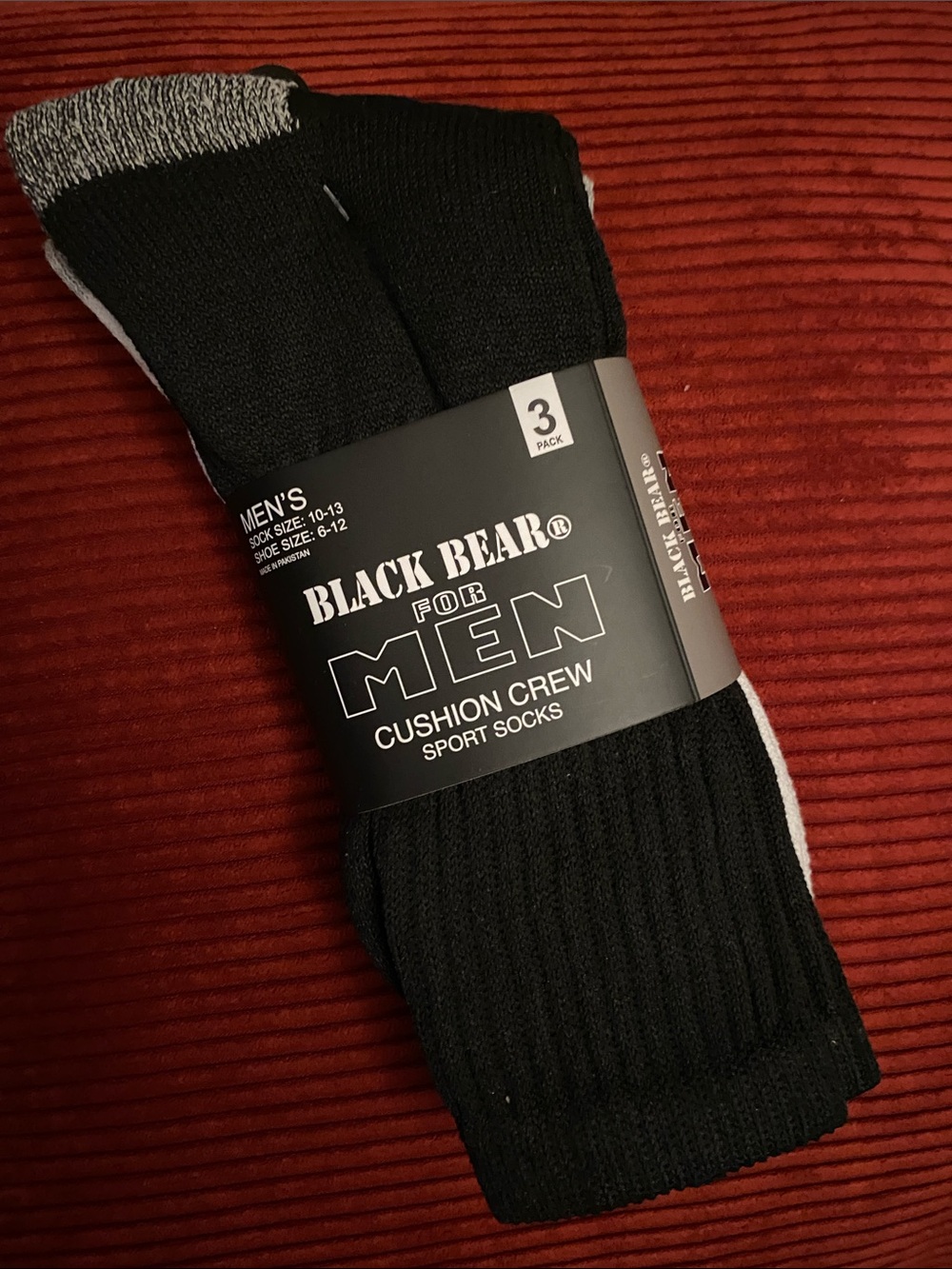 Cushion Crew Sport Socks - (3 Pack) by Black Bear